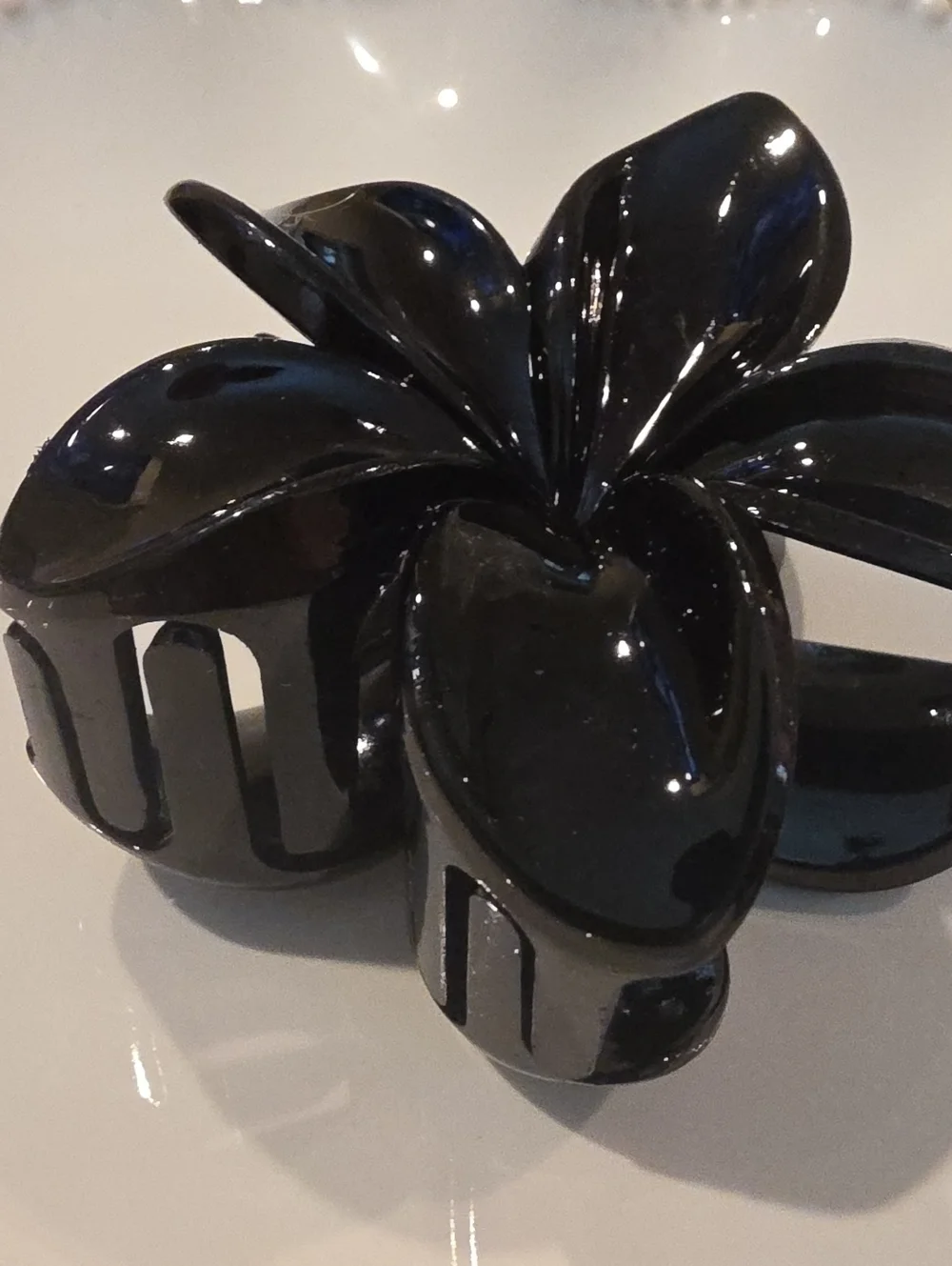 New! Black Flower Hair Claw Clip